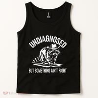 Undiagnosed But Something AinT Right Cowboy Funny Raccoon Tank Top thumb 2