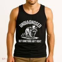 Undiagnosed But Something AinT Right Cowboy Funny Raccoon Tank Top thumb 3