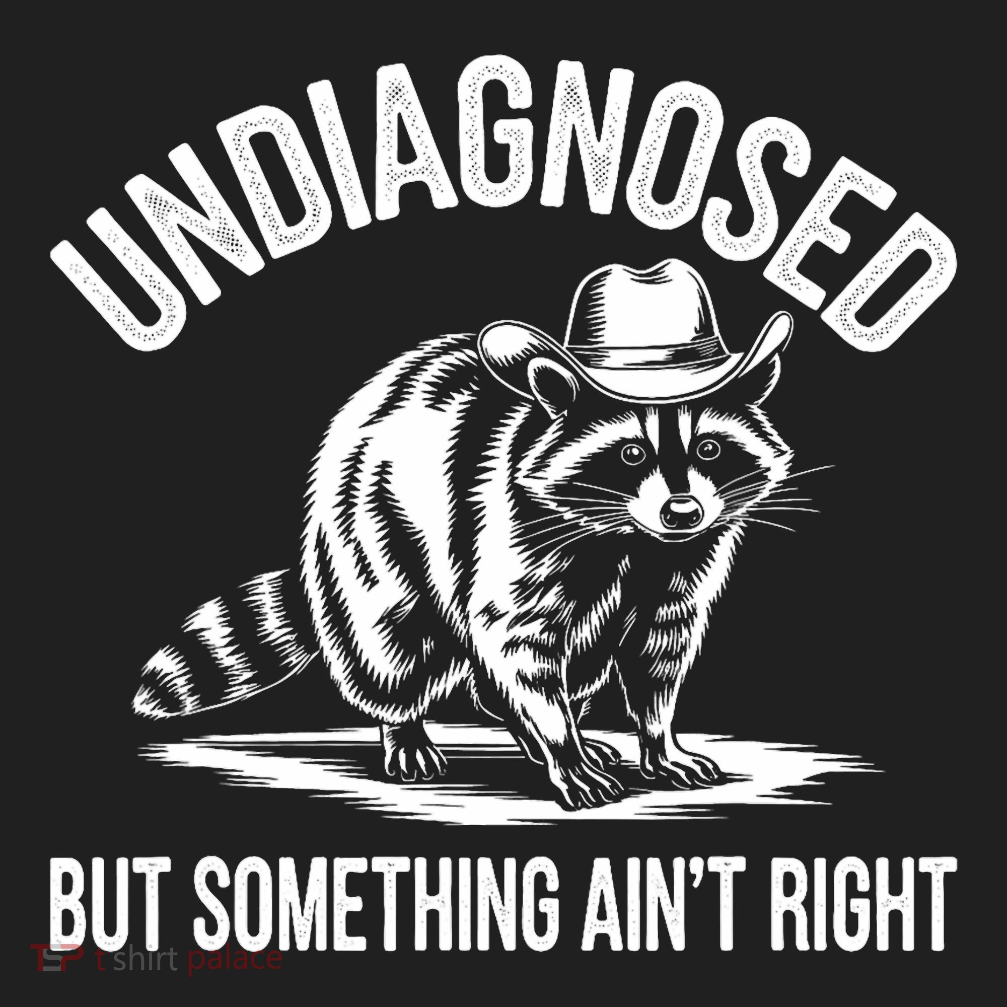 Undiagnosed But Something AinT Right Cowboy Funny Raccoon Golf Towel