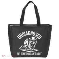 Undiagnosed But Something AinT Right Cowboy Funny Raccoon Tote Bag thumb 0