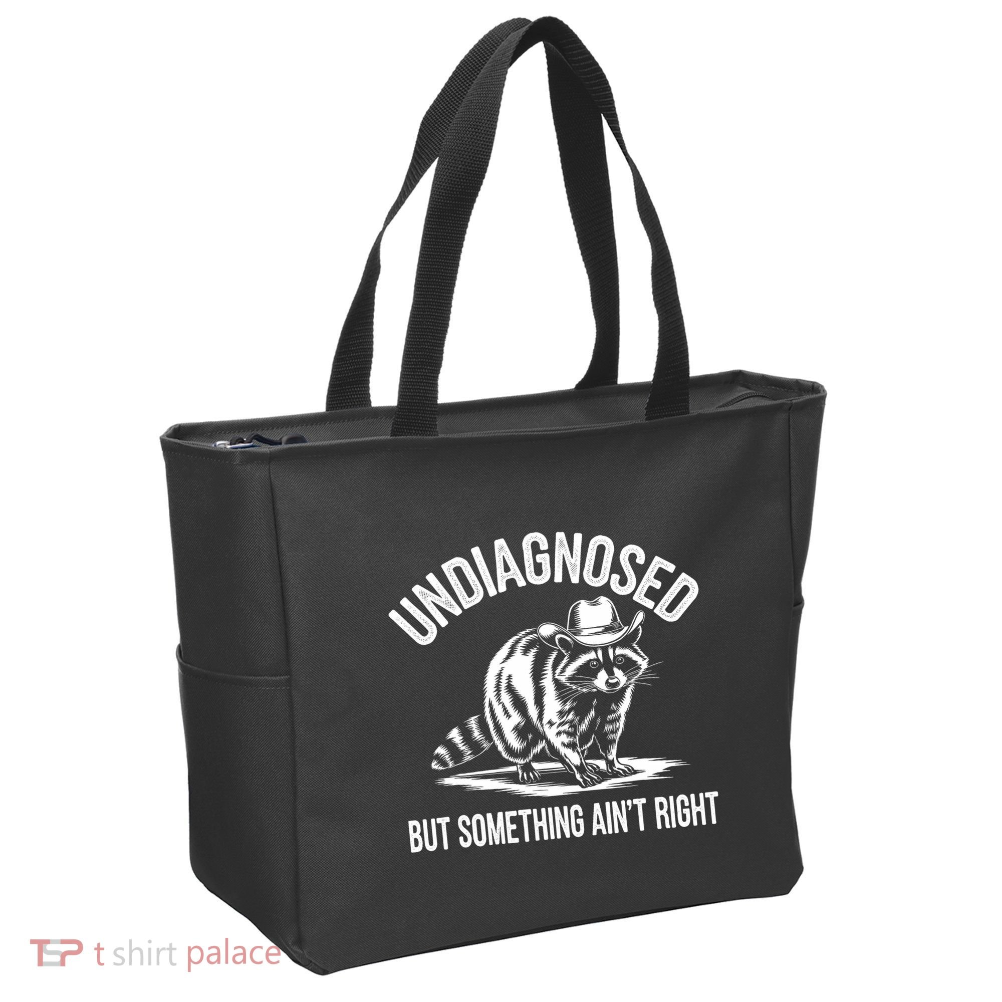 Undiagnosed But Something AinT Right Cowboy Funny Raccoon Tote Bag