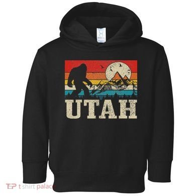 Utah Bigfoot Vintage Mountains Hiking Camping Hunter Gift Toddler Hoodie