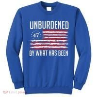 Unburdened By What Has Been Trump 47 Retro Us Flag Sweatshirt thumb 0