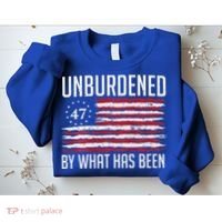 Unburdened By What Has Been Trump 47 Retro Us Flag Sweatshirt thumb 2