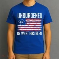 Unburdened By What Has Been Trump 47 Retro Us Flag T-Shirt thumb 3