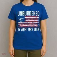 Unburdened By What Has Been Trump 47 Retro Us Flag T-Shirt thumb 4