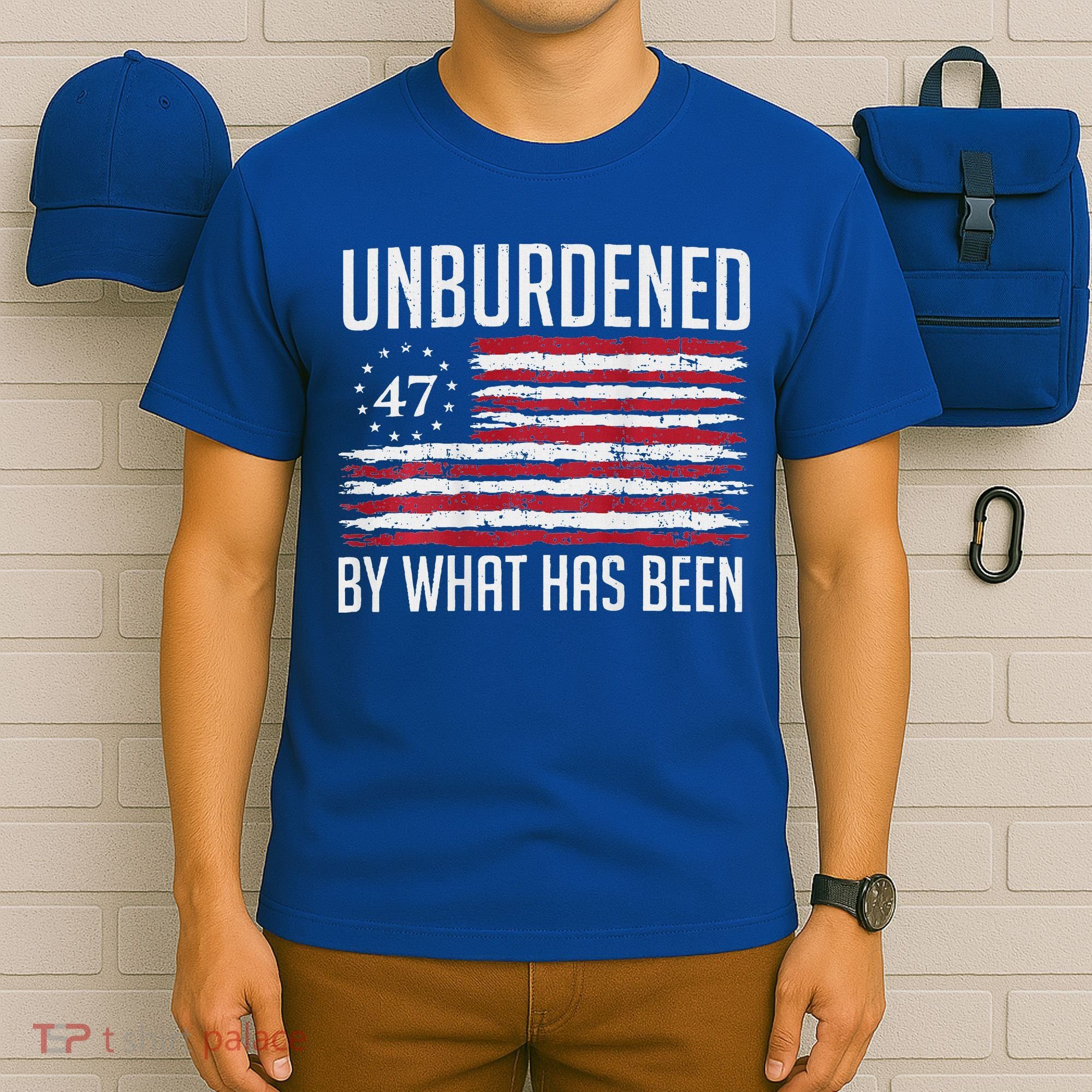 Unburdened By What Has Been Trump 47 Retro Us Flag T-Shirt