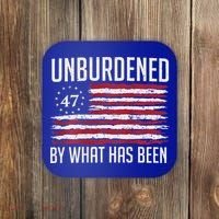 Unburdened By What Has Been Trump 47 Retro Us Flag Coaster thumb 0