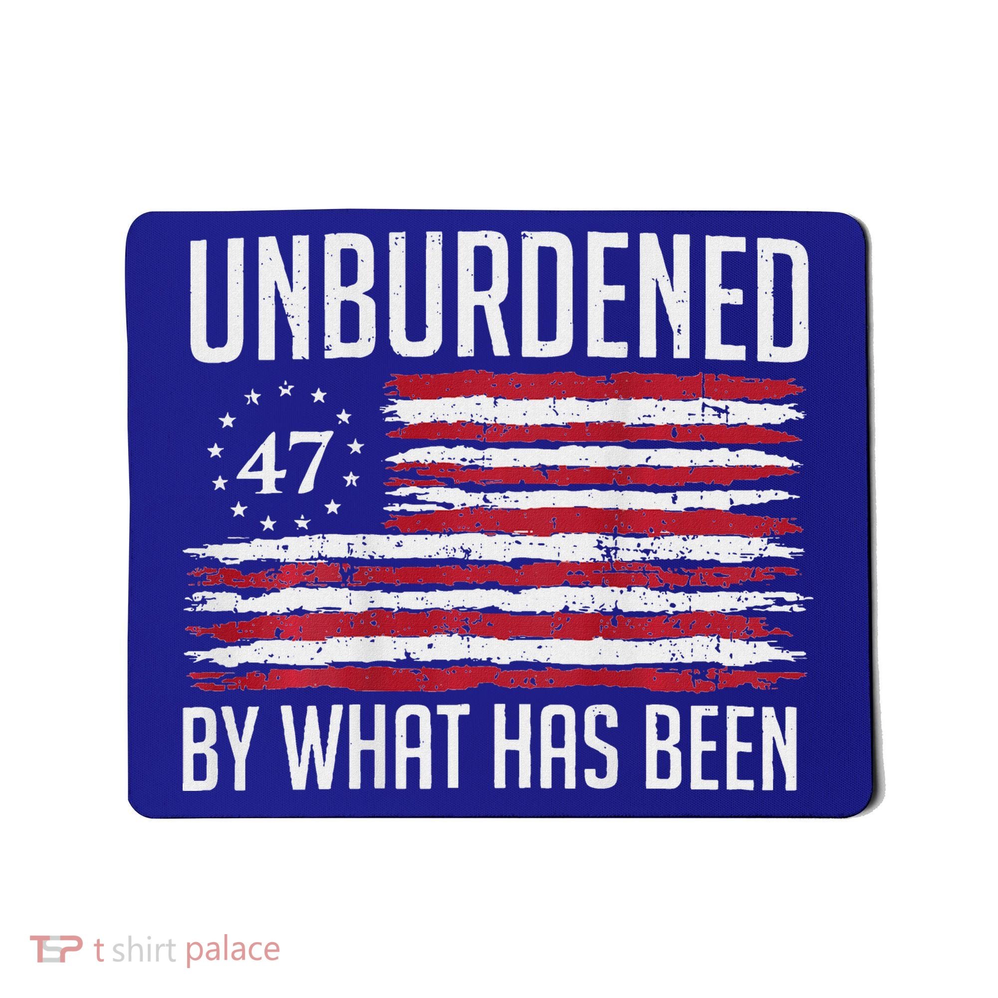 Unburdened By What Has Been Trump 47 Retro Us Flag Mousepad