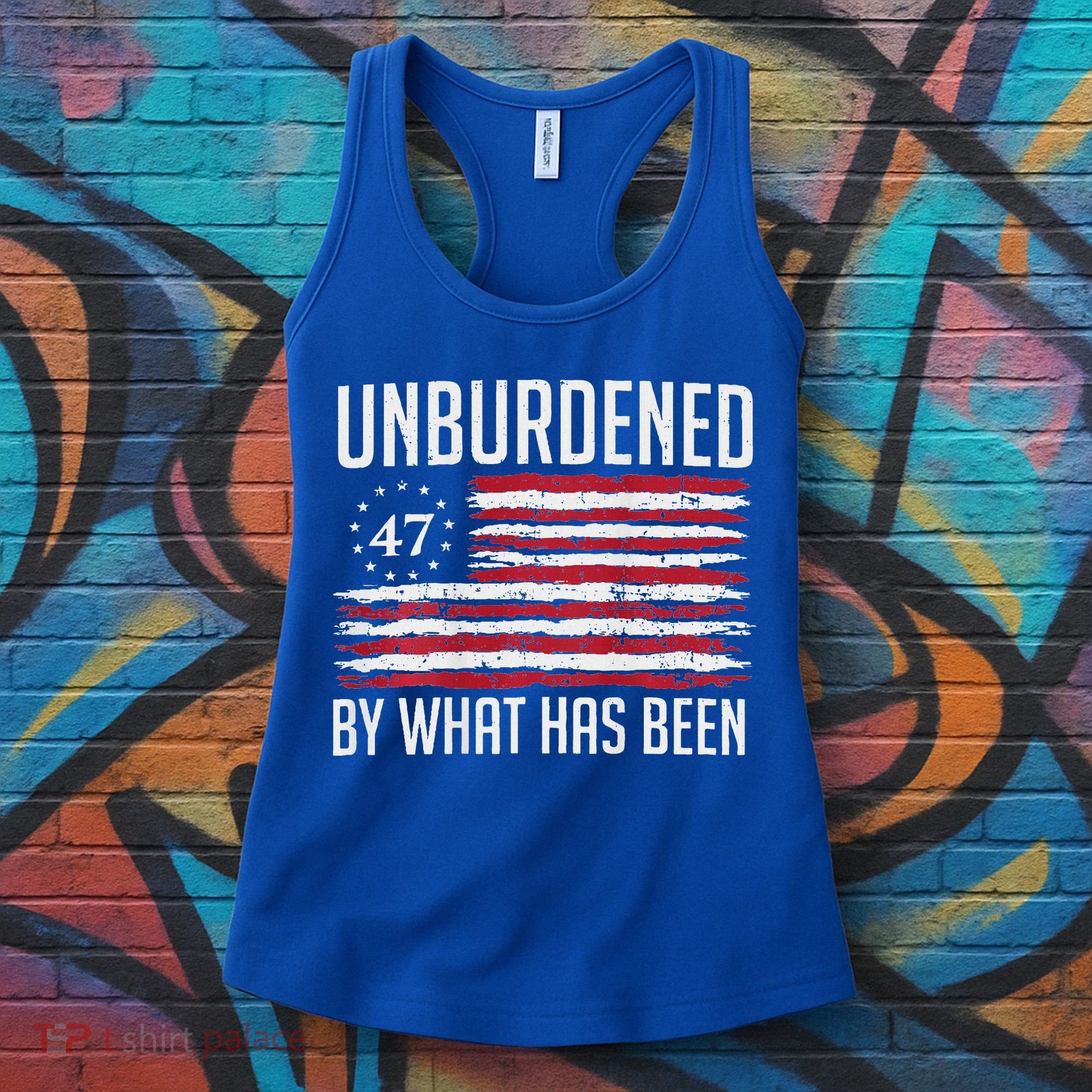 Unburdened By What Has Been Trump 47 Retro Us Flag Women's Tank Top