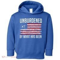 Unburdened By What Has Been Trump 47 Retro Us Flag Toddler Hoodie thumb 0