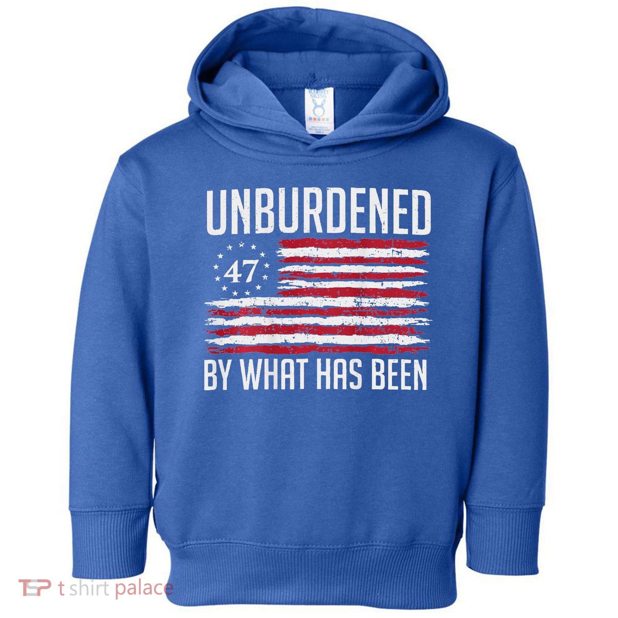 Unburdened By What Has Been Trump 47 Retro Us Flag Toddler Hoodie