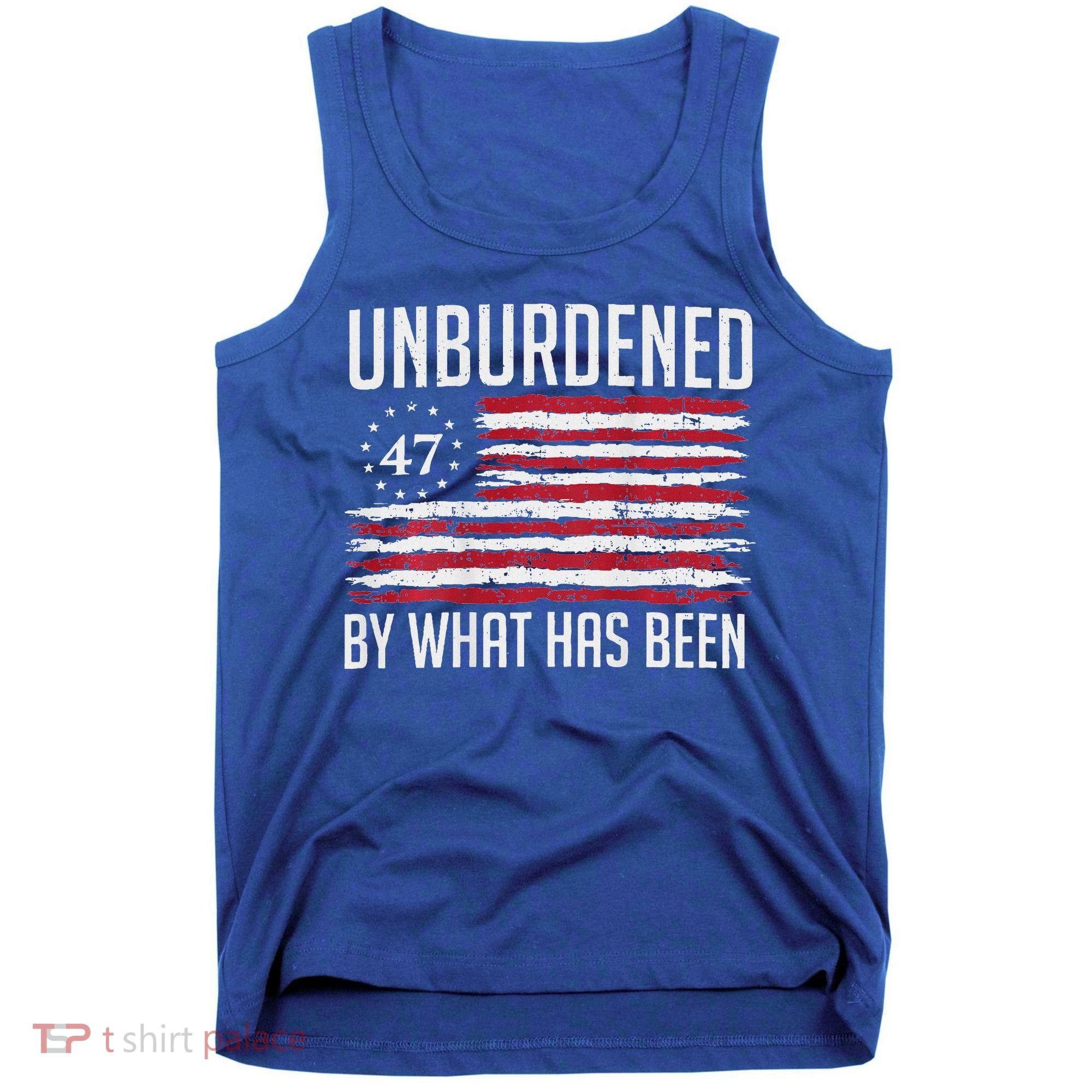 Unburdened By What Has Been Trump 47 Retro Us Flag Tank Top