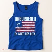 Unburdened By What Has Been Trump 47 Retro Us Flag Tank Top thumb 2