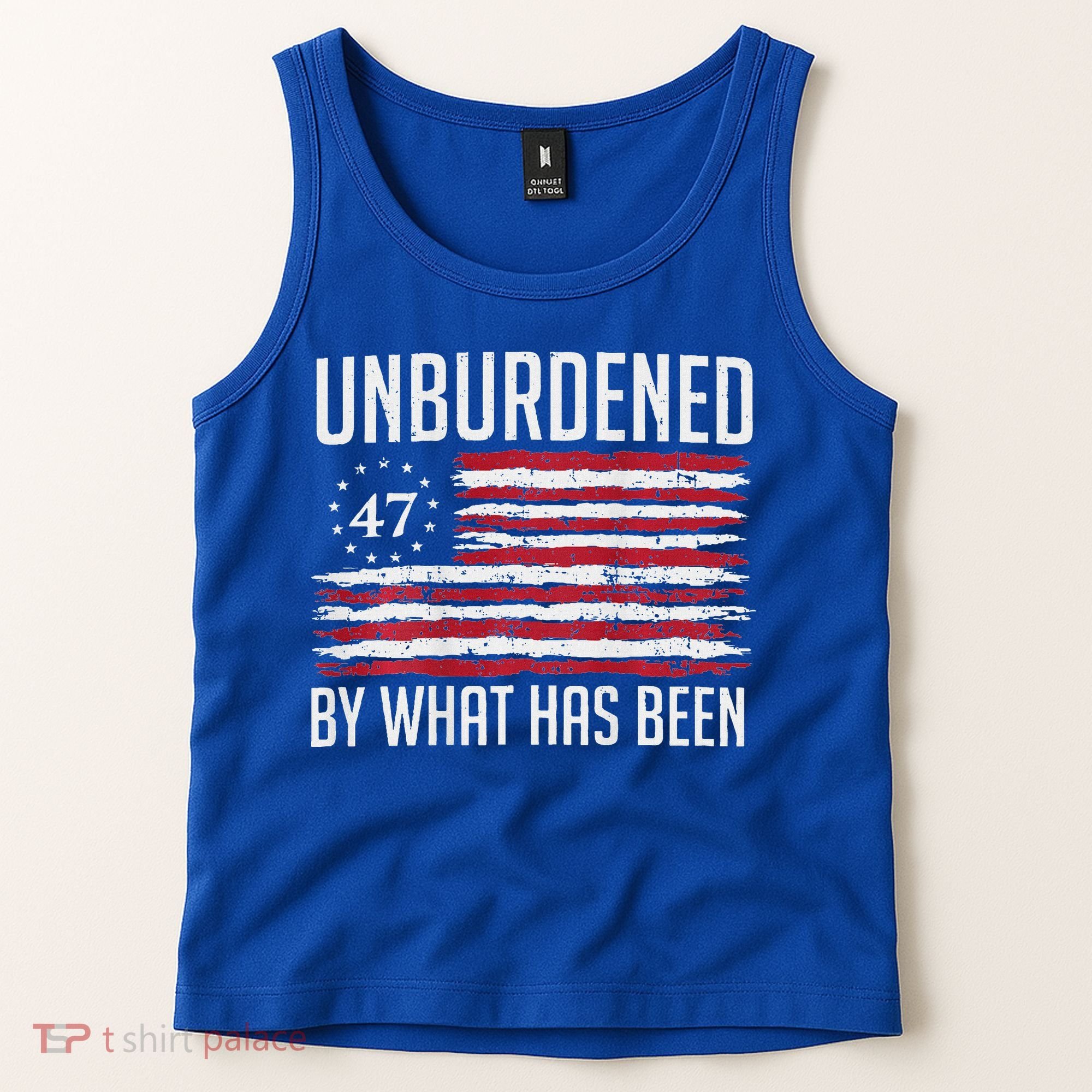 Unburdened By What Has Been Trump 47 Retro Us Flag Tank Top