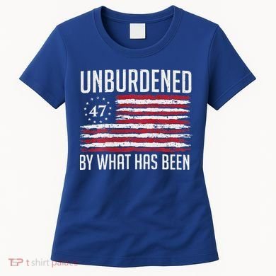 Unburdened By What Has Been Trump 47 Retro Us Flag Women's T-Shirt