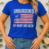 Unburdened By What Has Been Trump 47 Retro Us Flag Women's T-Shirt thumb 2