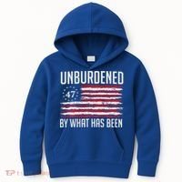 Unburdened By What Has Been Trump 47 Retro Us Flag Kids Hoodie thumb 0