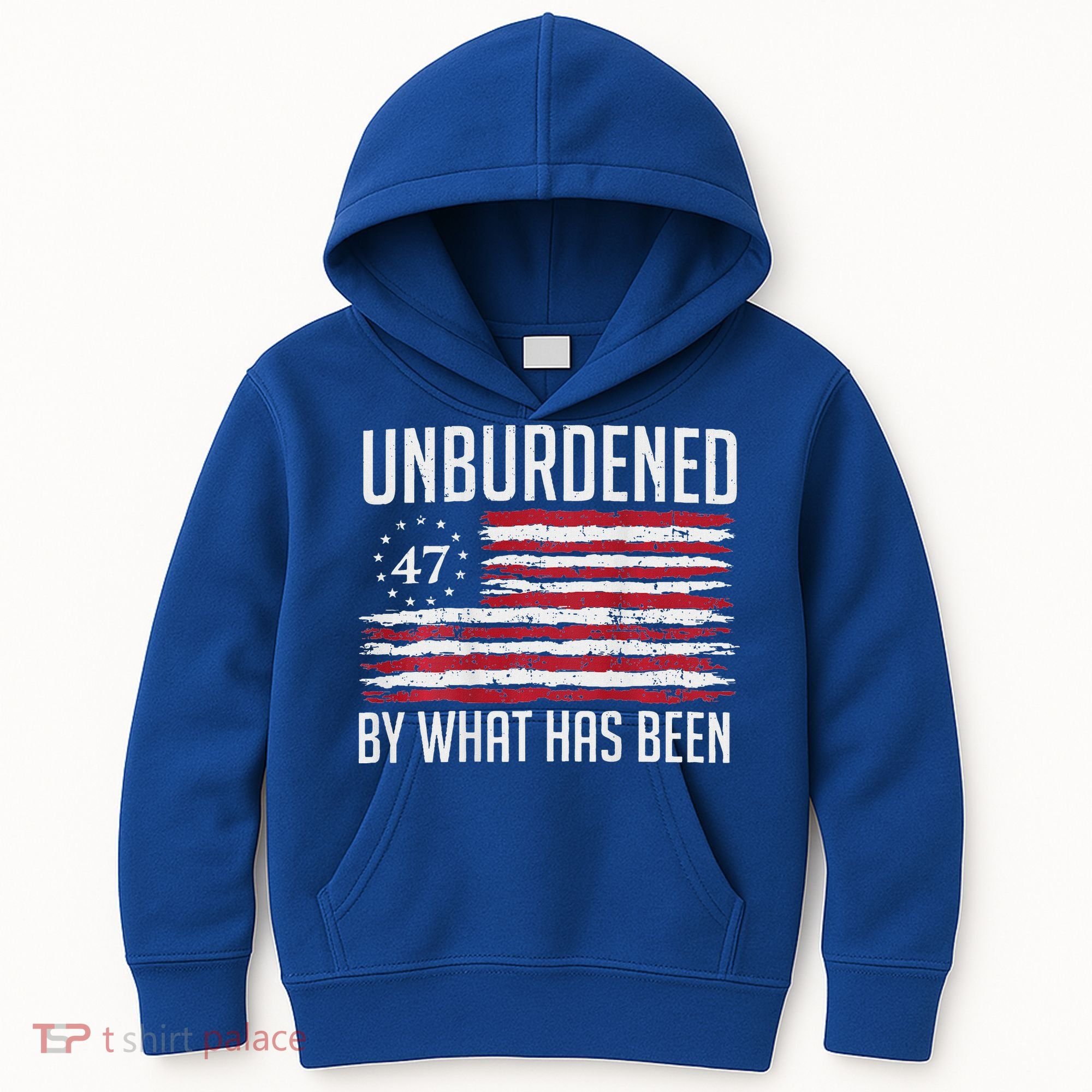 Unburdened By What Has Been Trump 47 Retro Us Flag Kids Hoodie
