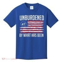 Unburdened By What Has Been Trump 47 Retro Us Flag Kids T-Shirt thumb 0