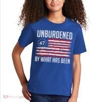 Unburdened By What Has Been Trump 47 Retro Us Flag Kids T-Shirt thumb 2