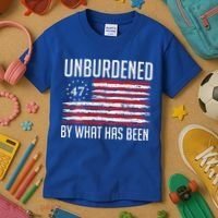 Unburdened By What Has Been Trump 47 Retro Us Flag Kids T-Shirt thumb 3