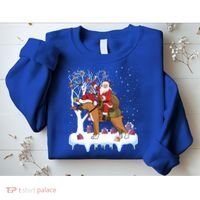 Ugly Boxer Xmas Gift Funny Santa Riding Boxer Dog Christmas Gift Sweatshirt thumb 2