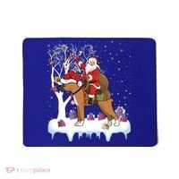 Ugly Boxer Xmas Gift Funny Santa Riding Boxer Dog Christmas Gift Mousepad thumb 0