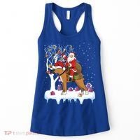 Ugly Boxer Xmas Gift Funny Santa Riding Boxer Dog Christmas Gift Women's Tank Top thumb 0