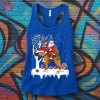 Ugly Boxer Xmas Gift Funny Santa Riding Boxer Dog Christmas Gift Women's Tank Top thumb 3