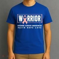 Uterine Cancer Awareness Cool Gift Funny Gift Uterine Cancer Warrior Gift T-Shirt thumb 3