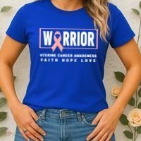 Uterine Cancer Awareness Cool Gift Funny Gift Uterine Cancer Warrior Gift Women's T-Shirt thumb 2