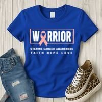 Uterine Cancer Awareness Cool Gift Funny Gift Uterine Cancer Warrior Gift Women's T-Shirt thumb 3
