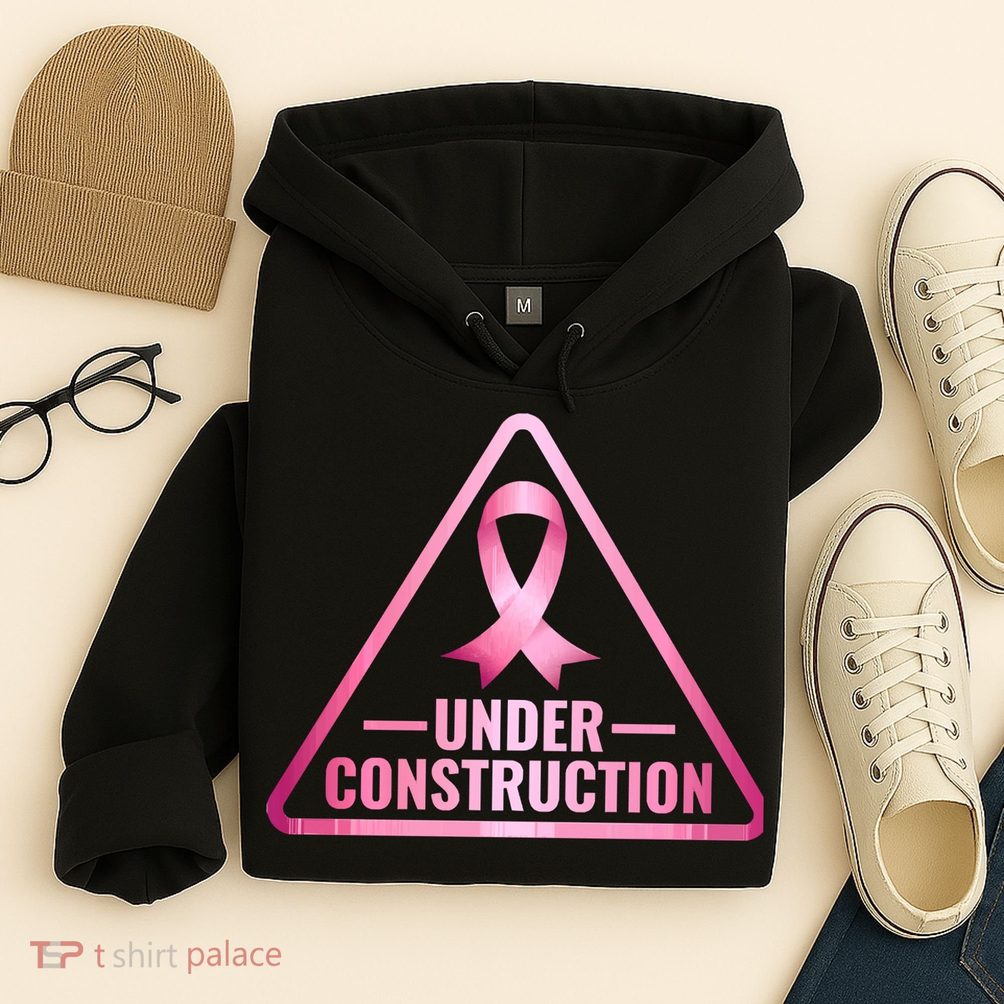 Under Construction Breast Cancer Awareness Hoodie