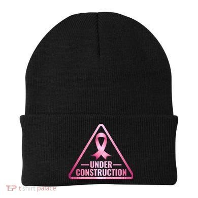 Under Construction Breast Cancer Awareness Beanie