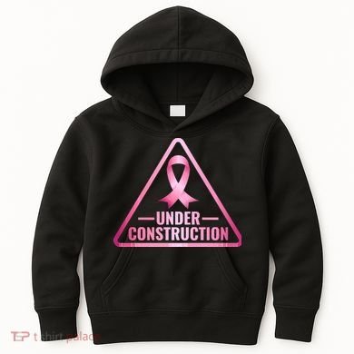 Under Construction Breast Cancer Awareness Kids Hoodie
