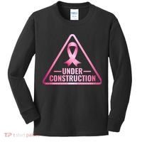 Under Construction Breast Cancer Awareness Kids Long Sleeve Shirt thumb 0