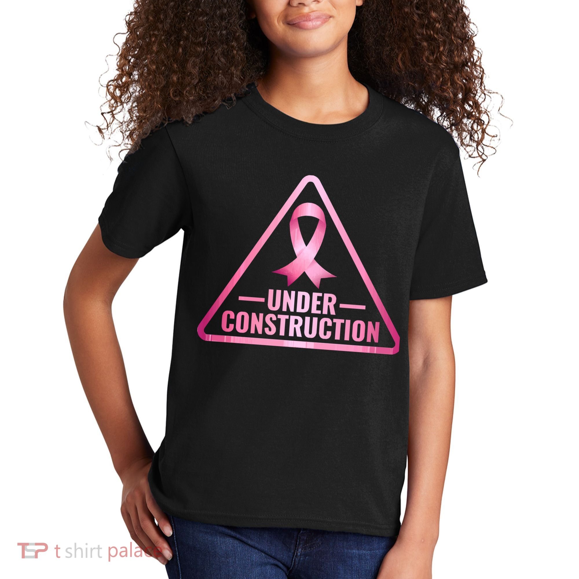 Under Construction Breast Cancer Awareness Kids T-Shirt