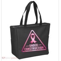 Under Construction Breast Cancer Awareness Tote Bag thumb 2