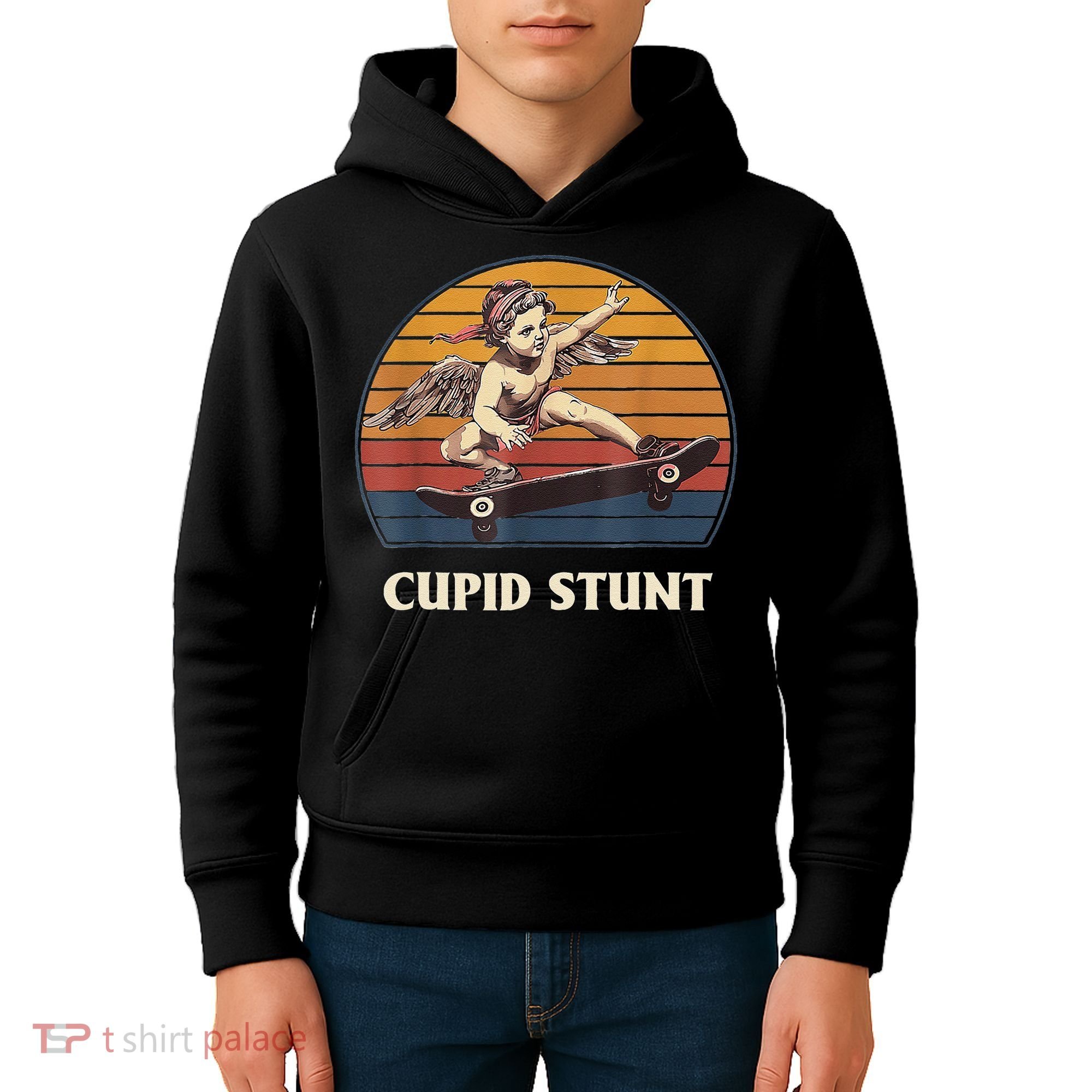 Unhinged Cringe Cupid Stunt Kids Hoodie