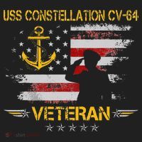 USS Constellation CV 64 Aircraft Carrier Veteran Flag Retro Women's Sweatshirt thumb 2