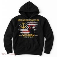 USS Constellation CV 64 Aircraft Carrier Veteran Flag Retro Hoodie thumb 0