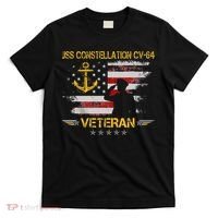 USS Constellation CV 64 Aircraft Carrier Veteran Flag Retro T-Shirt thumb 0