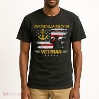 USS Constellation CV 64 Aircraft Carrier Veteran Flag Retro Tall T-Shirt thumb 2