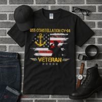 USS Constellation CV 64 Aircraft Carrier Veteran Flag Retro Tall T-Shirt thumb 3