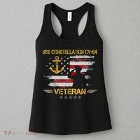 USS Constellation CV 64 Aircraft Carrier Veteran Flag Retro Women's Tank Top thumb 3