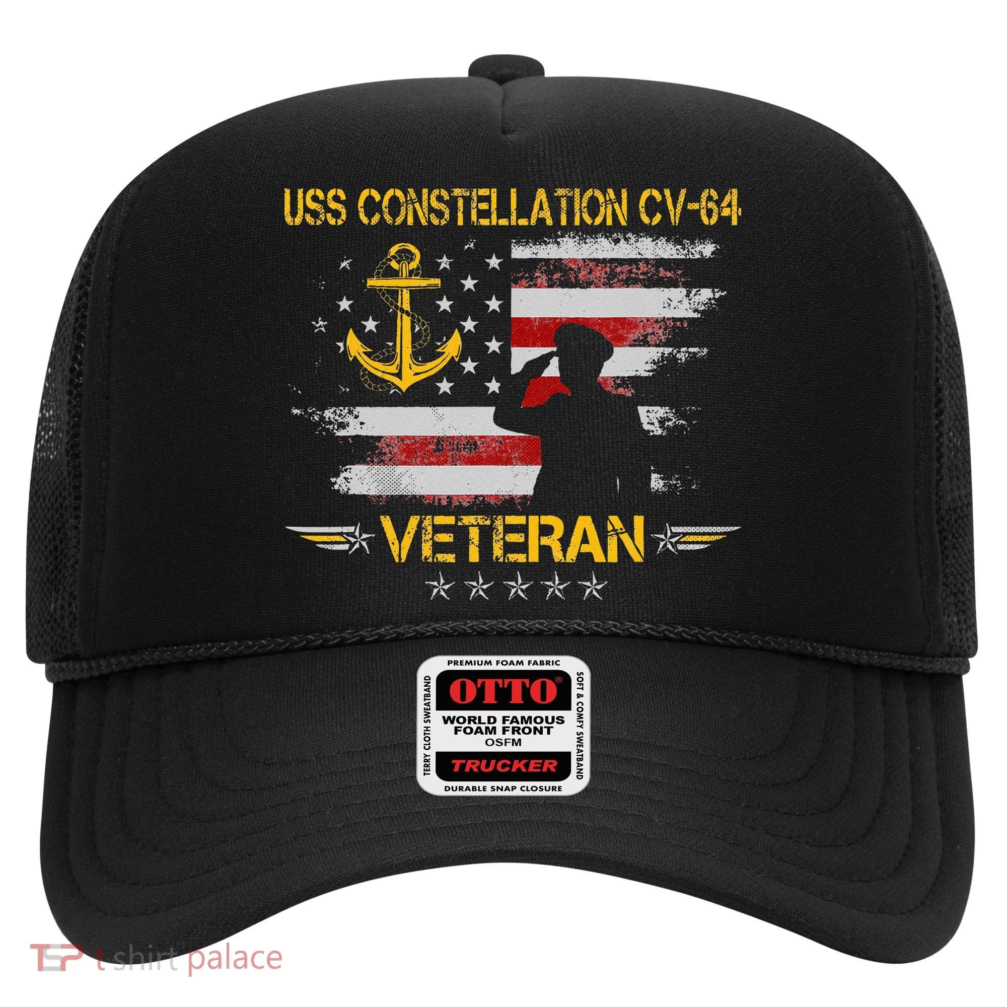 USS Constellation CV 64 Aircraft Carrier Veteran Flag Retro Hat