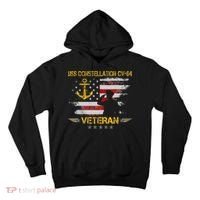 USS Constellation CV 64 Aircraft Carrier Veteran Flag Retro Tall Hoodie thumb 0