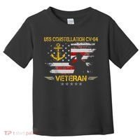 USS Constellation CV 64 Aircraft Carrier Veteran Flag Retro Toddler T-Shirt thumb 0