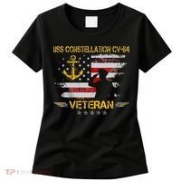 USS Constellation CV 64 Aircraft Carrier Veteran Flag Retro Women's T-Shirt thumb 0